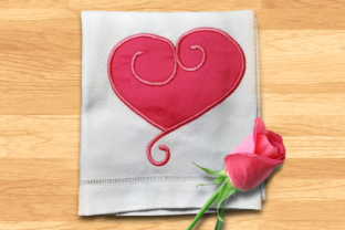 Swirly Valentine s Day Heart Applique